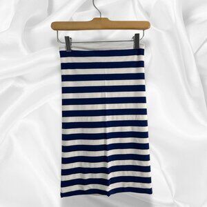 Fully Lined Super Soft Blue & White Striped Bodycon Fitted Pencil Skirt Size PXS